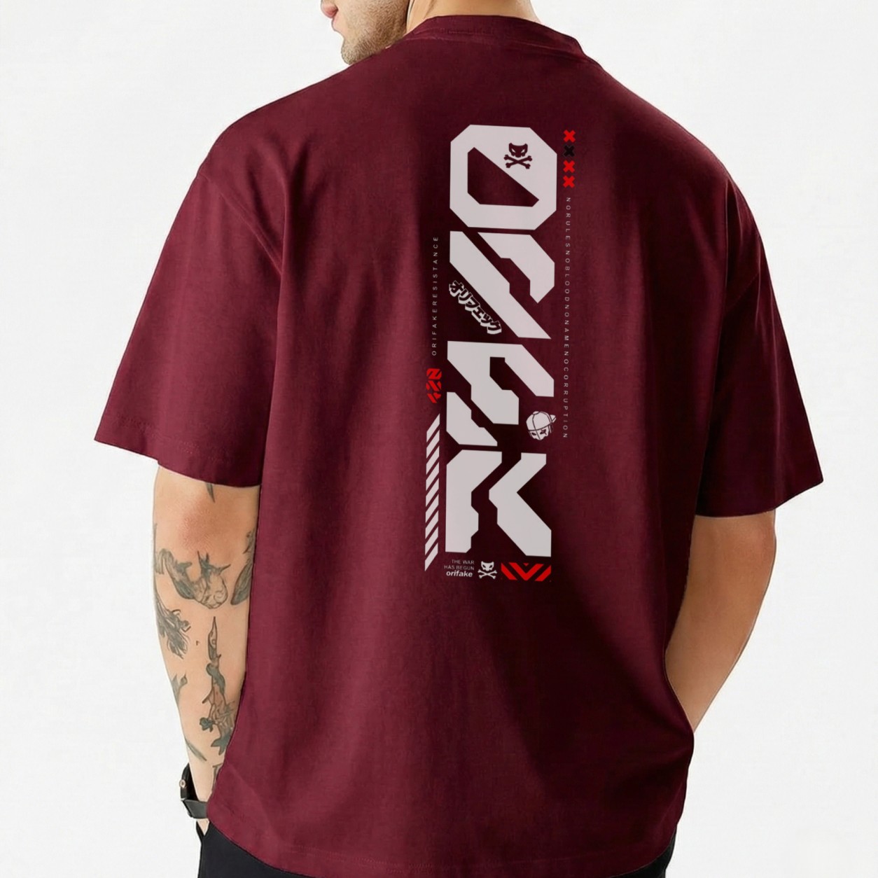 Men's Stylish Premium Drop Shoulder - Maroon Code: 12925